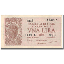 Banknote, Italy, 1 Lira, KM:29b, AU(55-58)