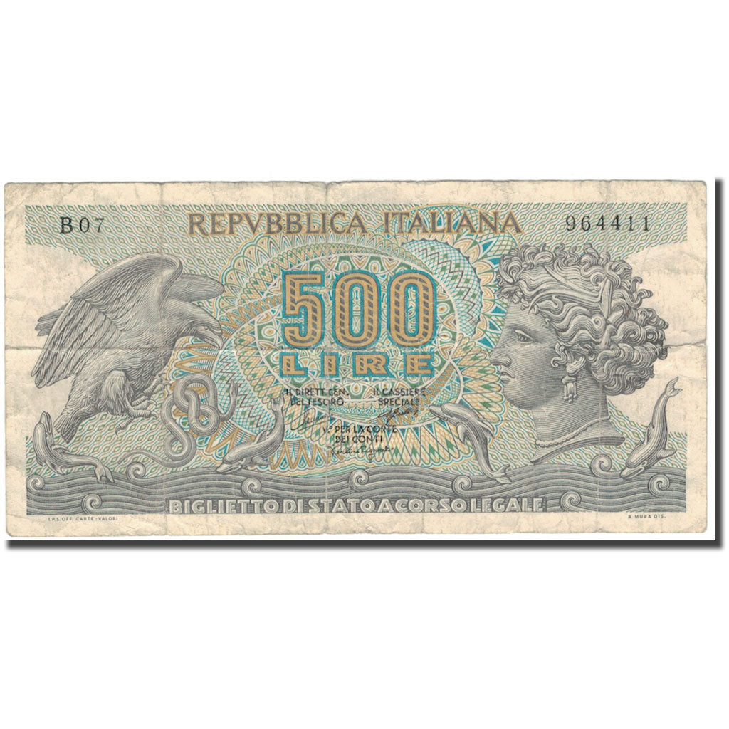 Banknote, Italy, 500 Lire, KM:93a, VF(20-25)