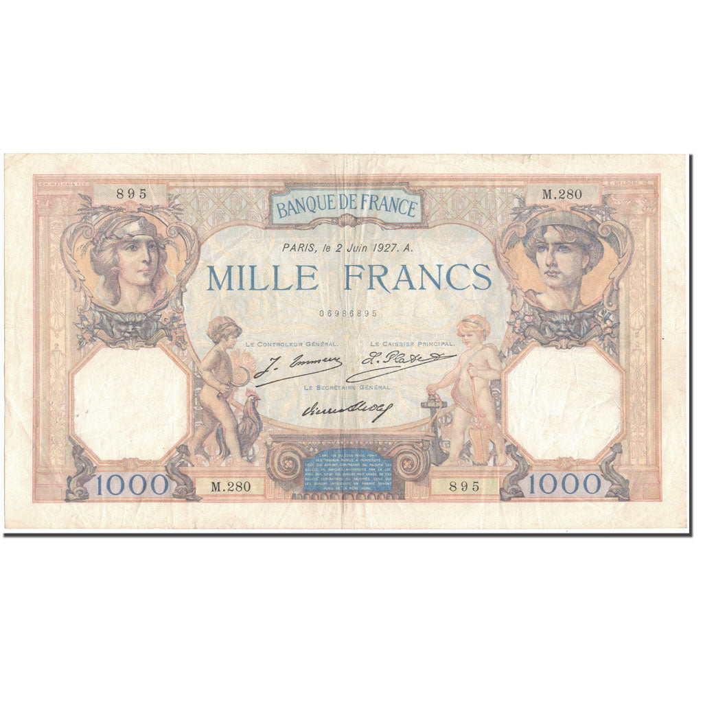 Frankrijk, 1000 Francs, 1 000 F 1927-1940 ''Cérès et Mercure'', 1927-06-02