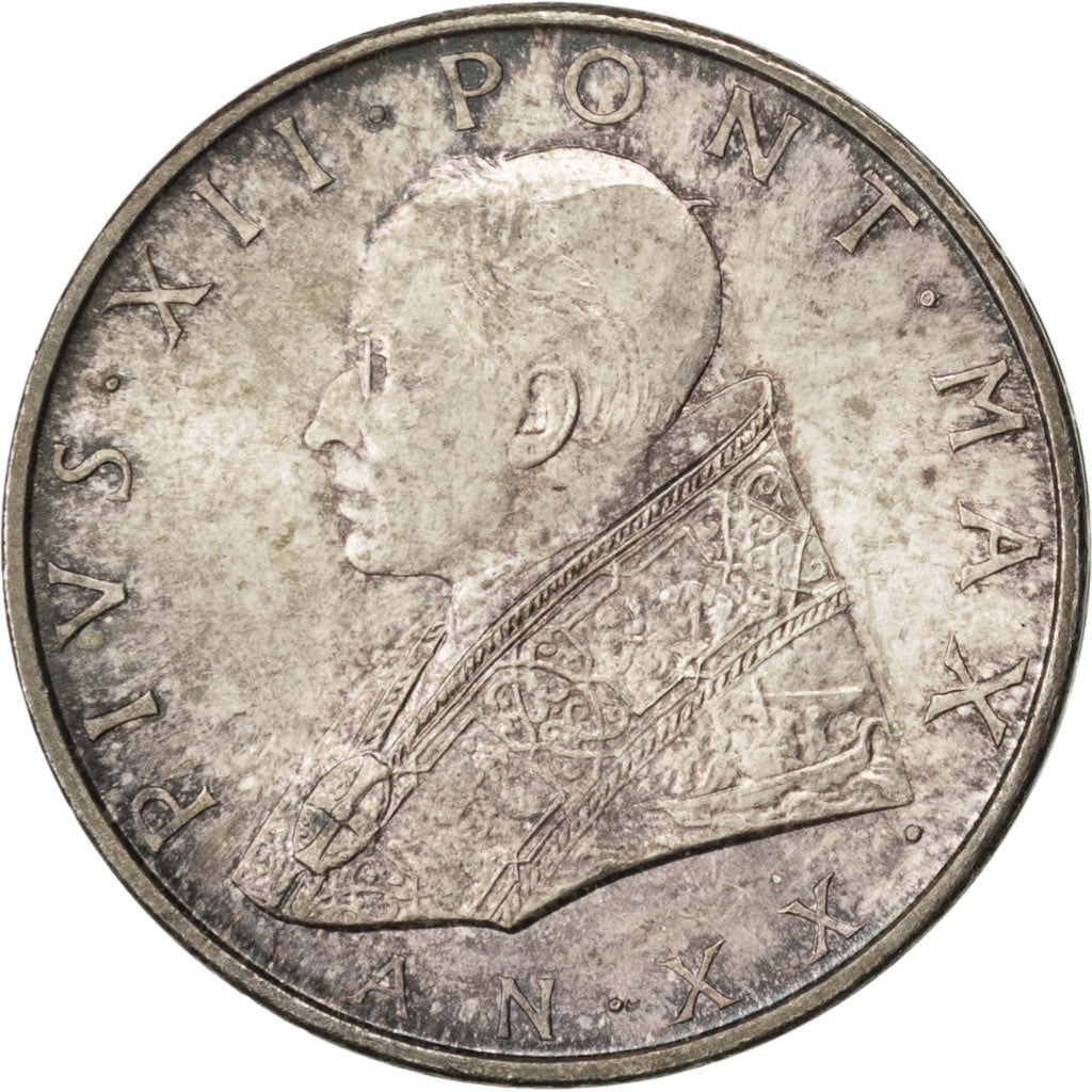 VATICAN CITY, 500 Lire, 1958, KM #56, MS(60-62), Silver, 29, 11.04