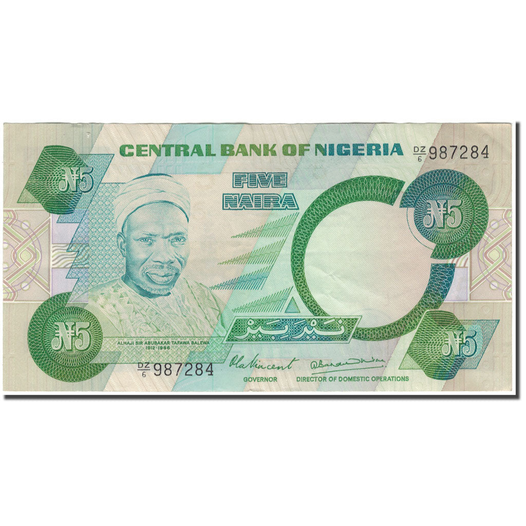Banknote, Nigeria, 5 Naira, KM:20a, AU(50-53)