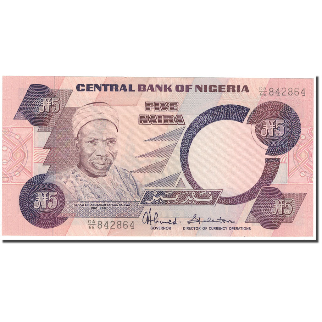 Banknote, Nigeria, 5 Naira, KM:24c, UNC(65-70)