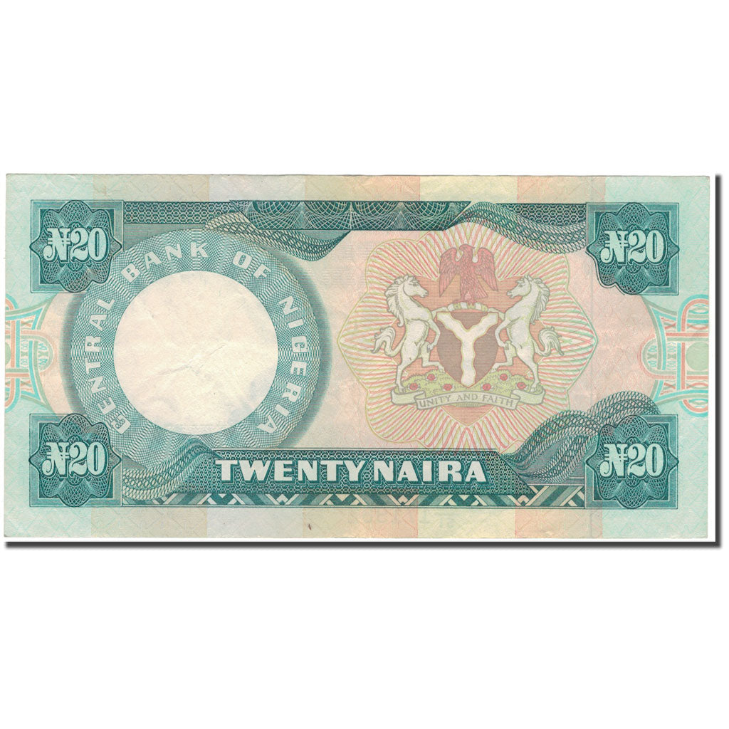 Banknote, Nigeria, 20 Naira, KM:26f, AU(50-53)