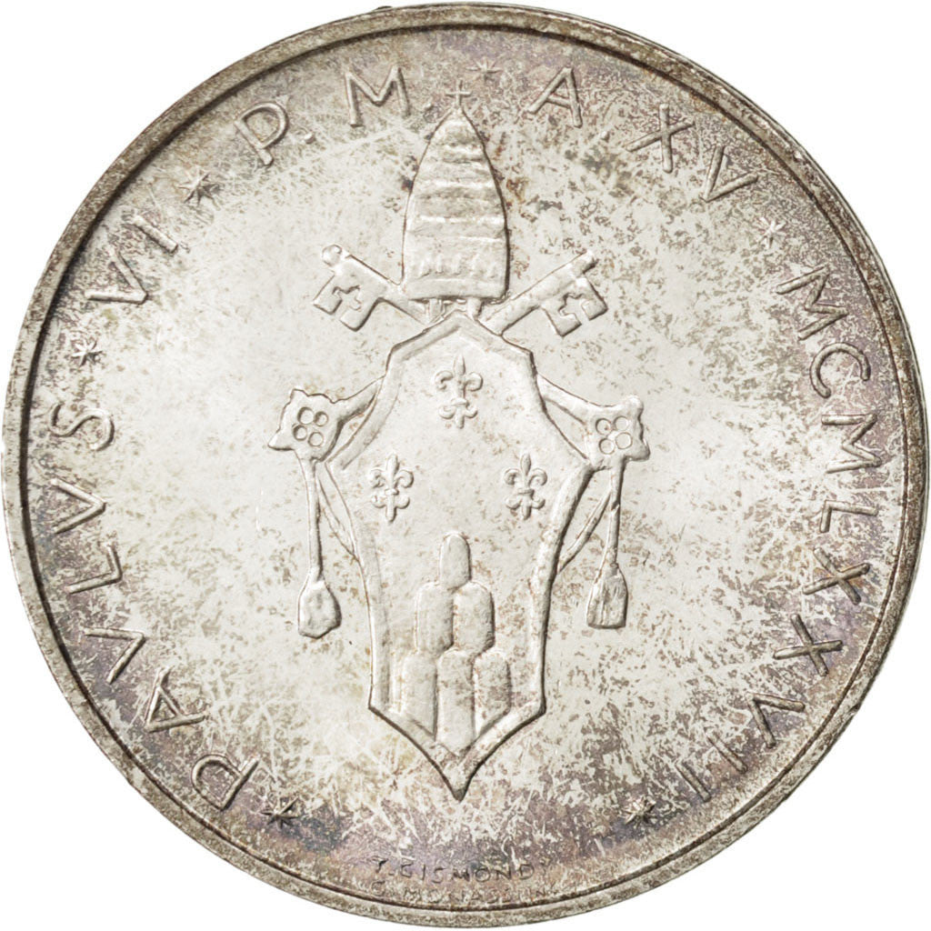 VATICAN CITY, 500 Lire, 1977, KM #132, MS(60-62), Silver, 29.3, 11.07