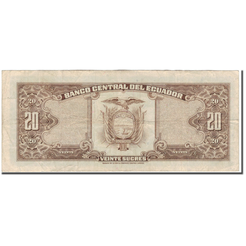 Banknote, Ecuador, 20 Sucres, 1980-05-24, KM:115b, VF(30-35)
