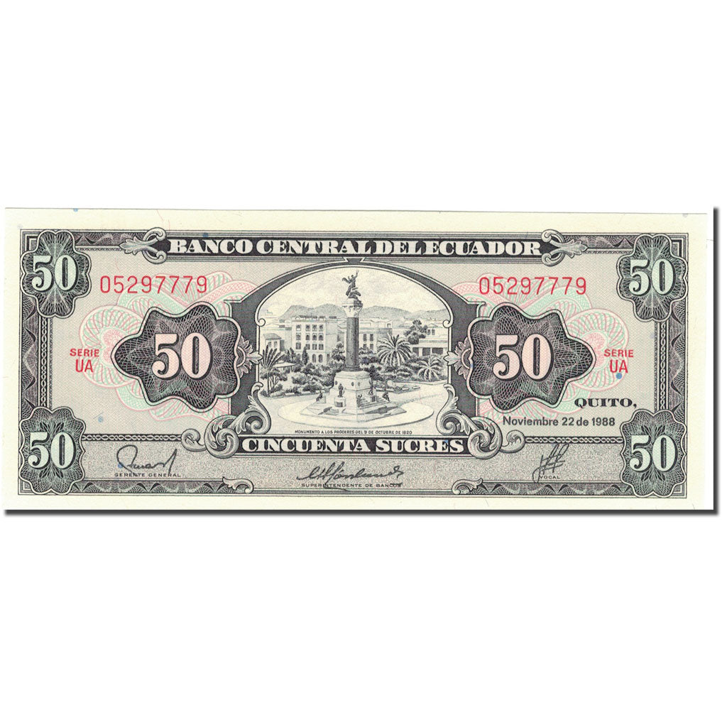 Banknote, Ecuador, 50 Sucres, 1988-11-22, KM:122a, UNC(65-70)