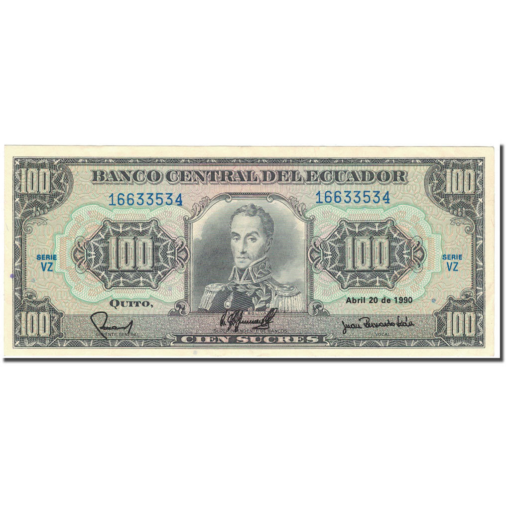 Billete, 100 Sucres, Ecuador, 1990-04-20, KM:123, EBC+