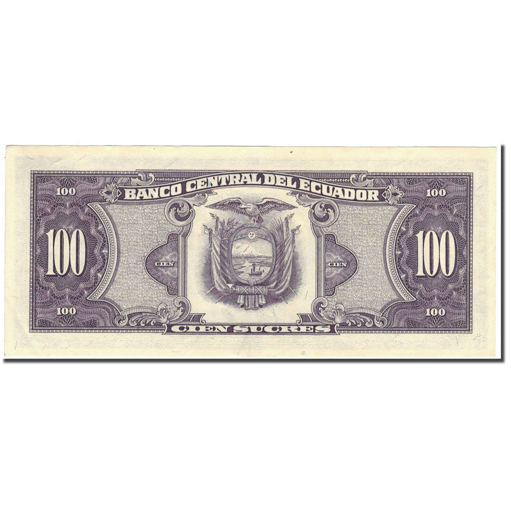 Billete, 100 Sucres, Ecuador, 1990-04-20, KM:123, EBC+