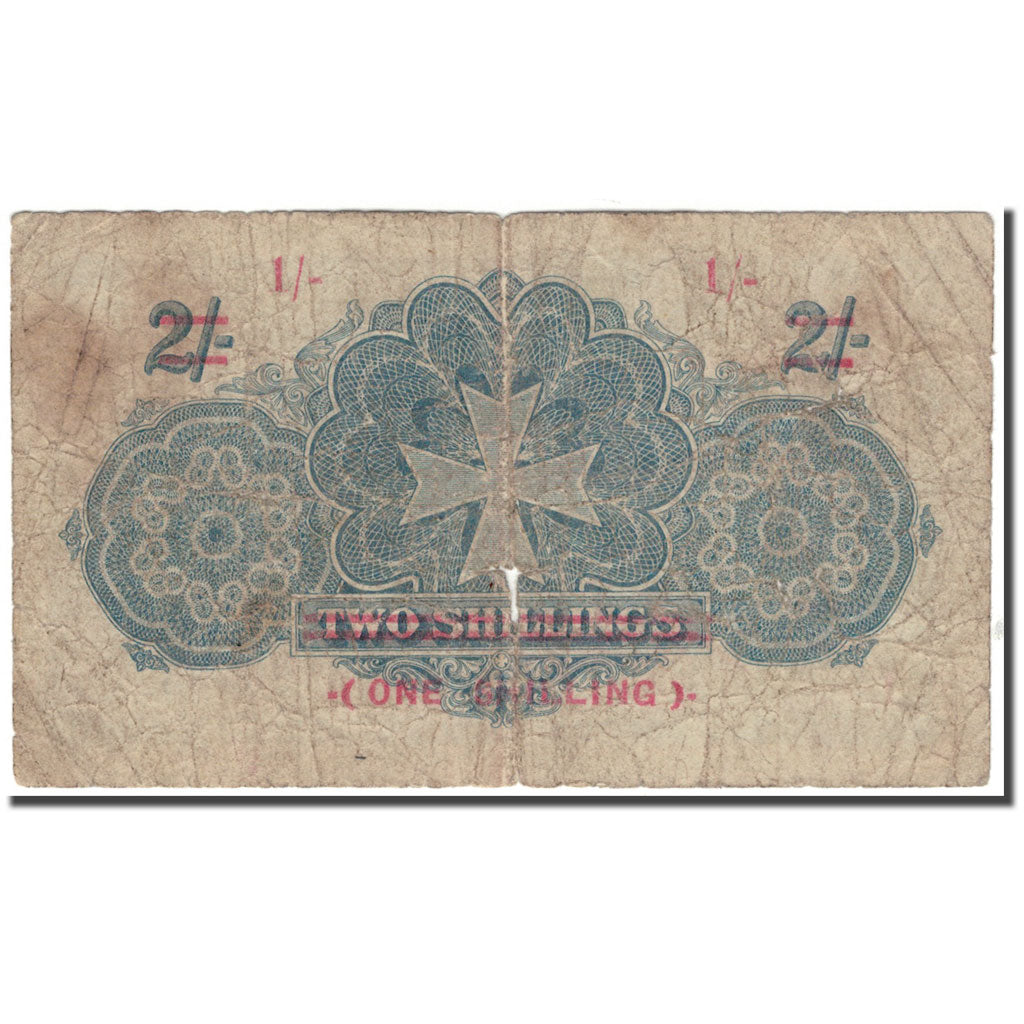 Geldschein, Malta, 1 Shilling on 2 Shillings, 1918-11-20, KM:15, SGE