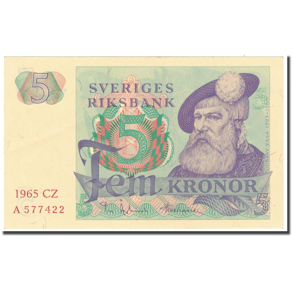 Banknote, Sweden, 5 Kronor, 1965, KM:51a, UNC(65-70)