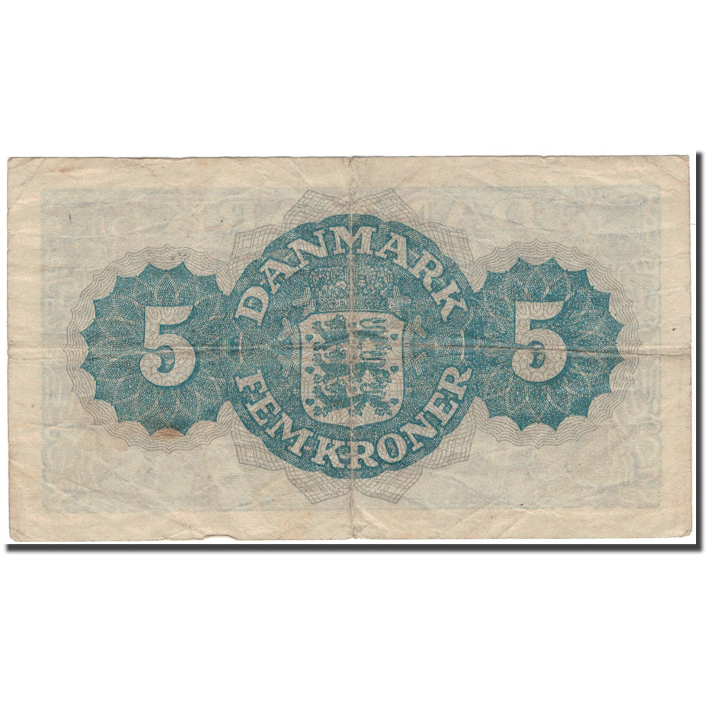 Geldschein, Dänemark, 5 Kroner, 1944, KM:35a, S