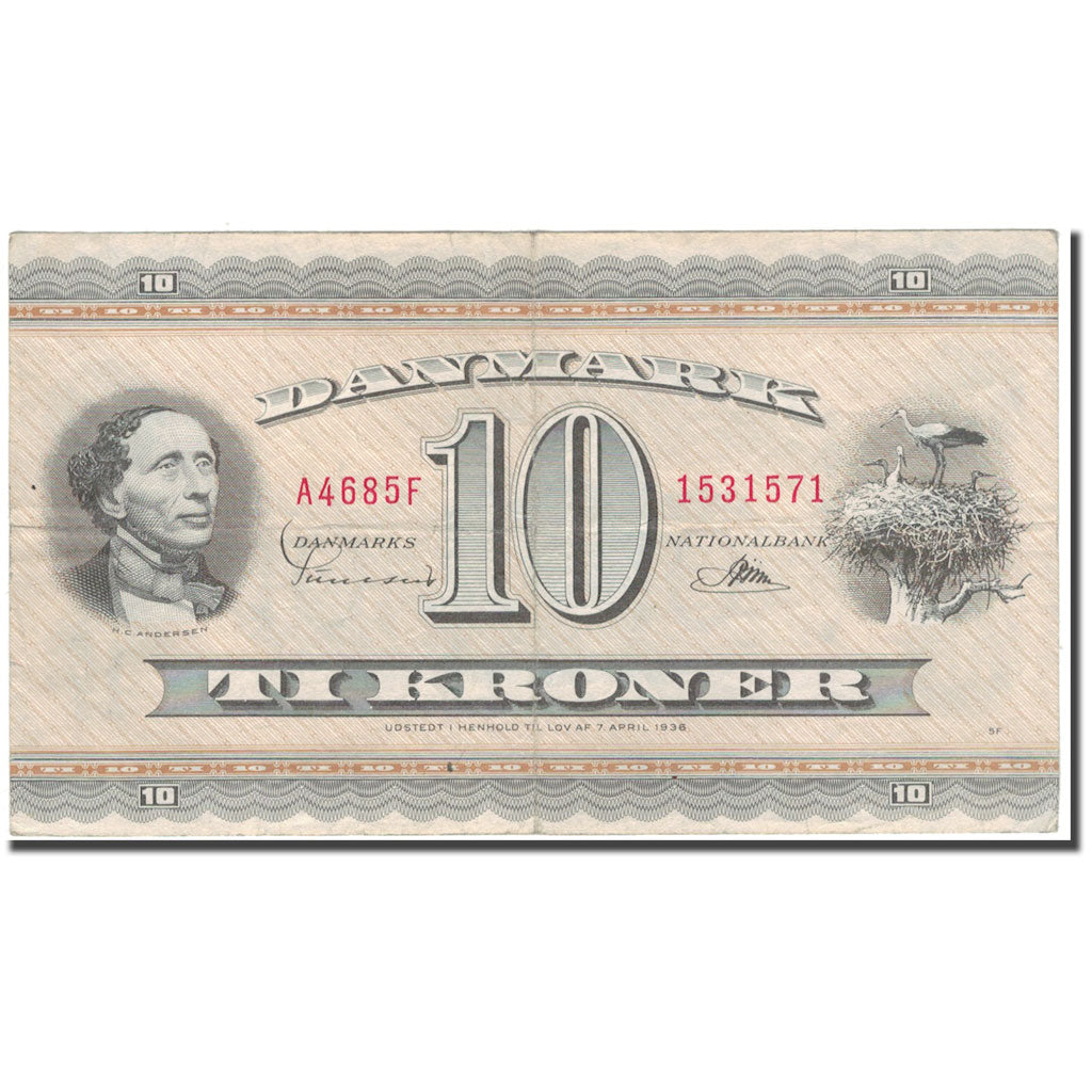 Geldschein, Dänemark, 10 Kroner, KM:44aa, S+