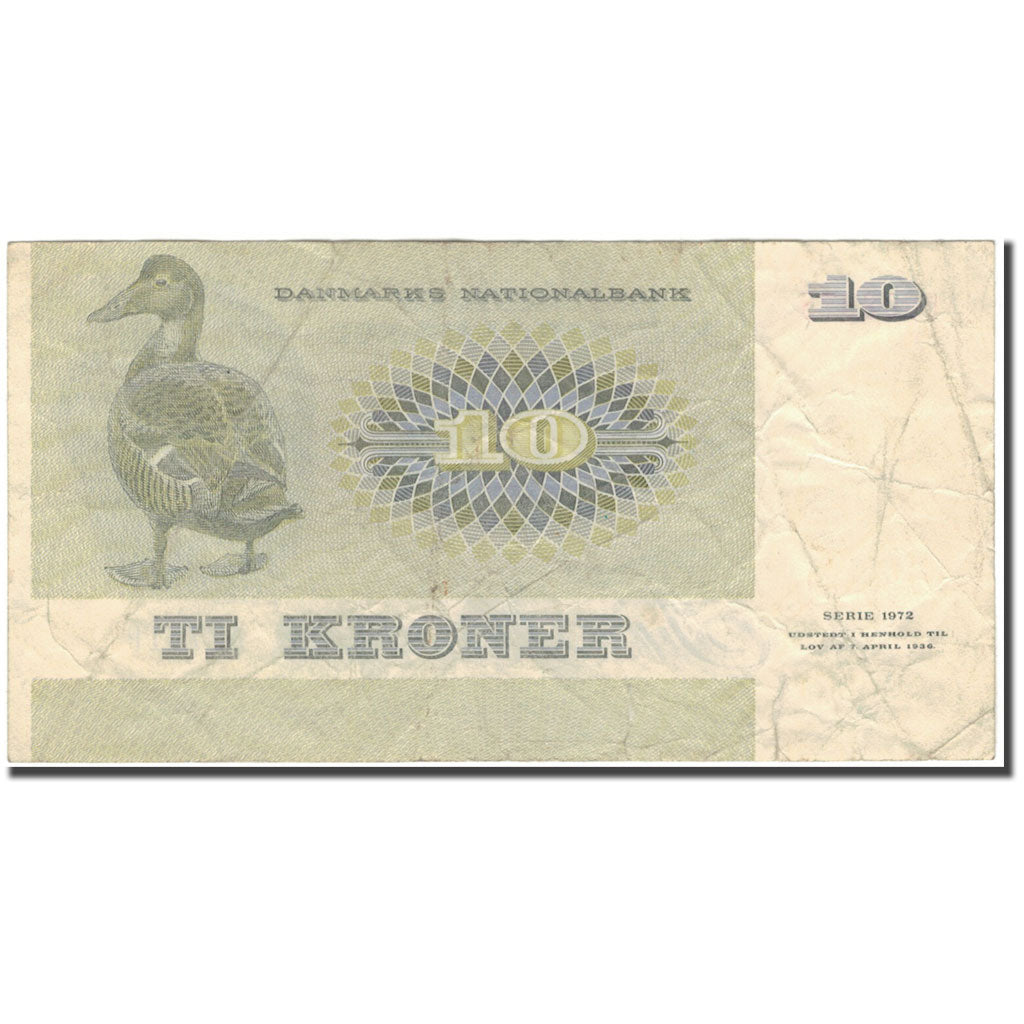 Banknote, Denmark, 10 Kroner, 1972, KM:48e, F(12-15)