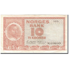 Geldschein, Norwegen, 10 Kroner, 1973, KM:31f, SS