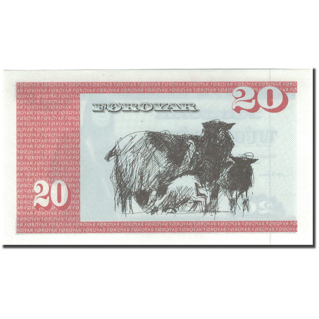 Banknote, Faeroe Islands, 20 Kronur, 1949, KM:19a, UNC(65-70)