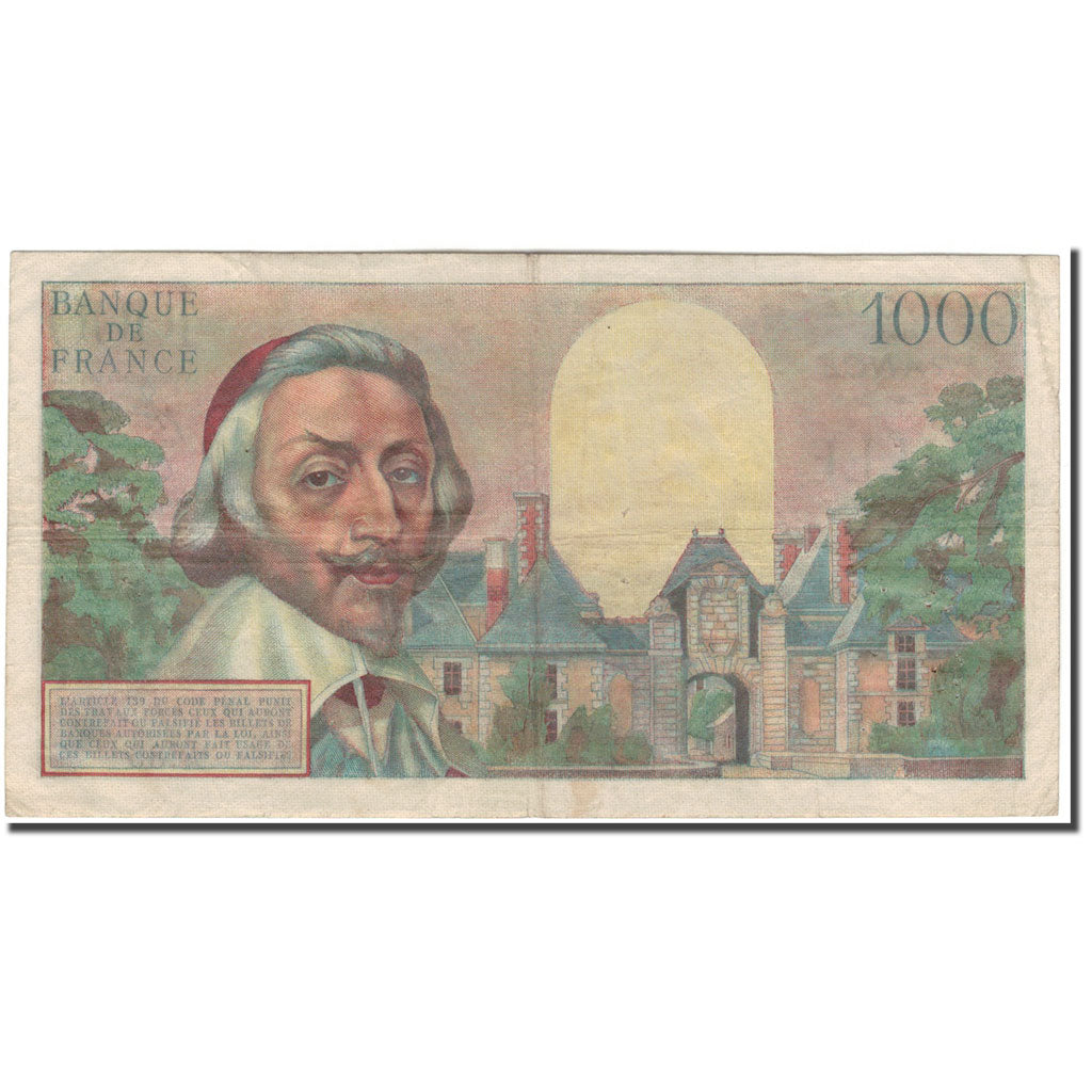 France, 1000 Francs, 1 000 F 1953-1957 ''Richelieu'', 1954-12-02, TB