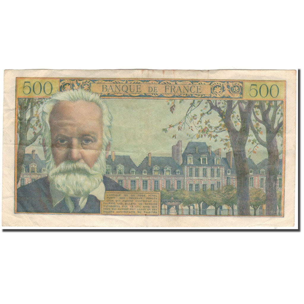 France, 500 Francs, 500 F 1954-1958 ''Victor Hugo'', 1958-07-10, VF(30-35)