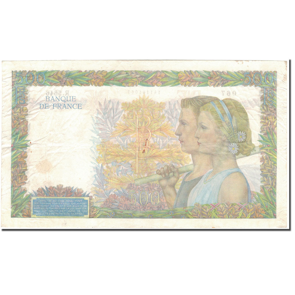 France, 500 Francs, 500 F 1940-1944 ''La Paix'', 1942-04-09, VF(30-35)