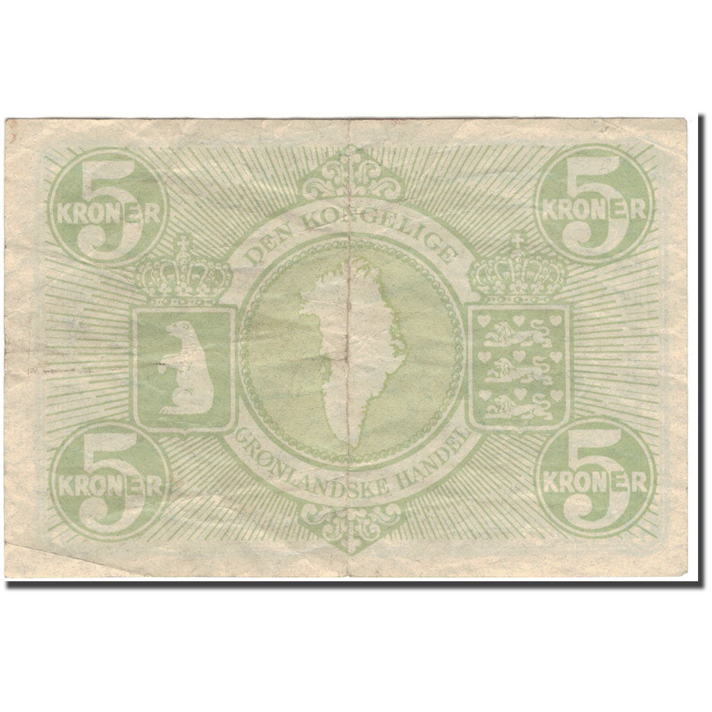Biljet, Groenland, 5 Kroner, KM:18a, TTB