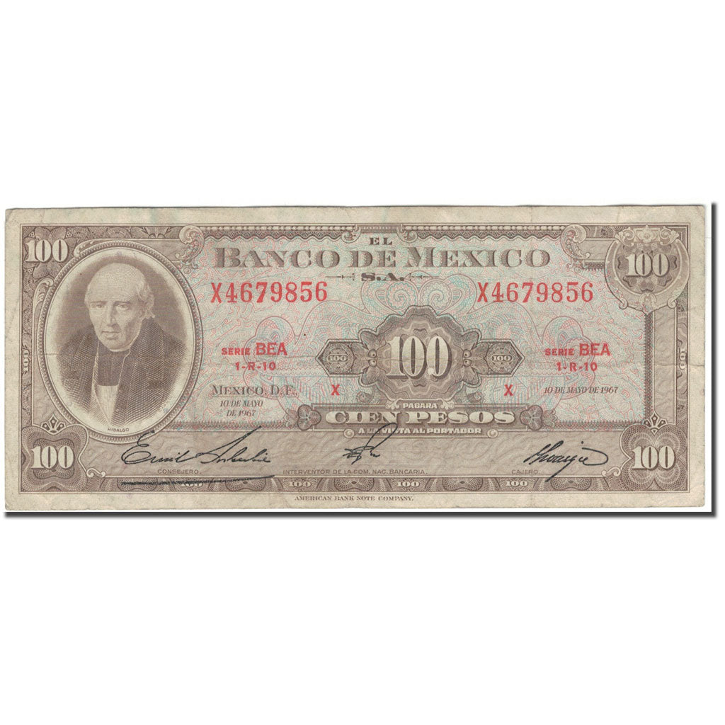 Banknote, Mexico, 100 Pesos, 1967-05-10, KM:61d, VF(20-25)