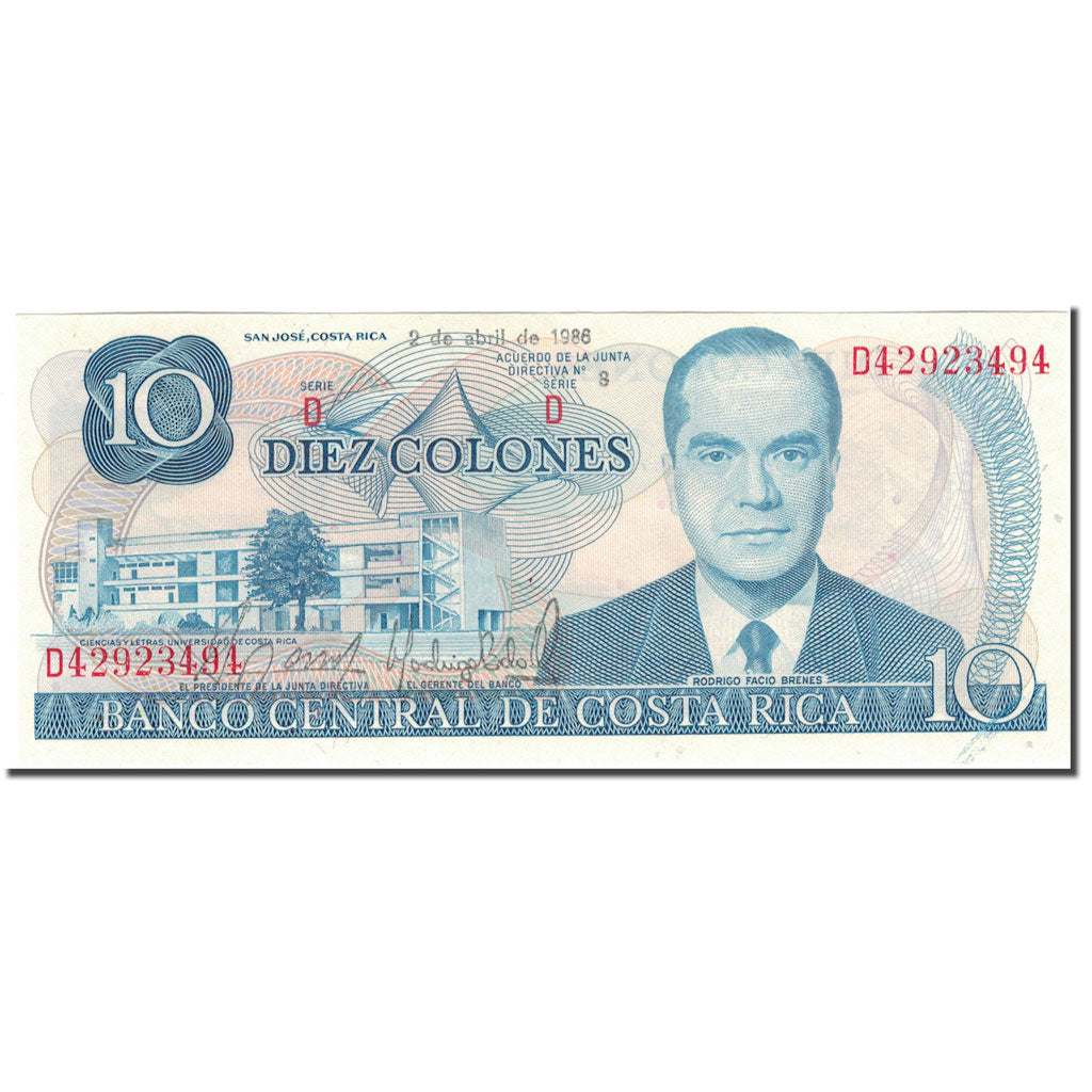 Banknote, Costa Rica, 10 Colones, 1986-04-02, KM:237b, UNC(65-70)