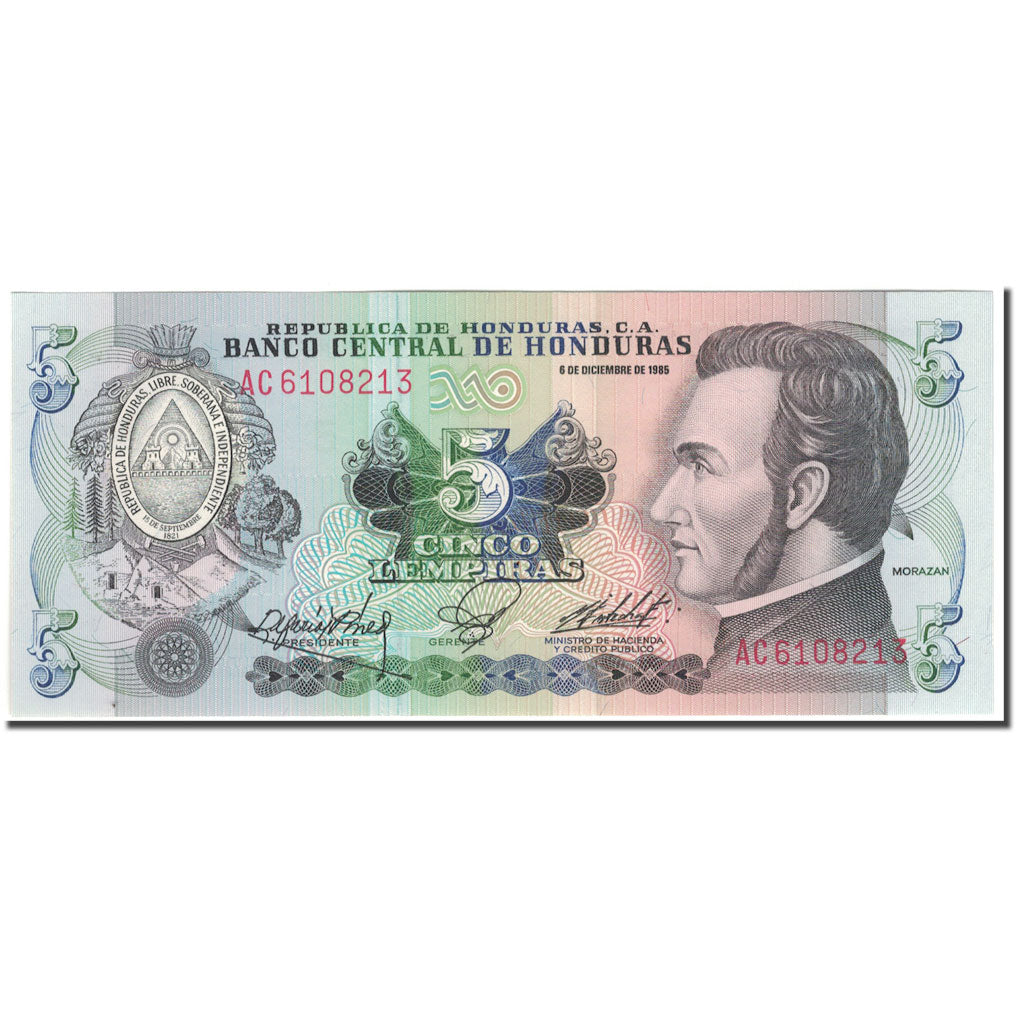 Banknote, Honduras, 5 Lempiras, 1985-12-06, KM:63b, UNC(65-70)