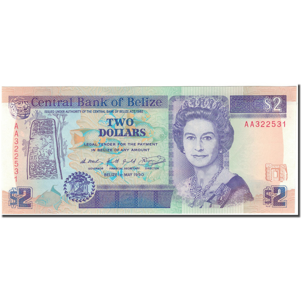 Geldschein, Belize, 2 Dollars, 1990-05-01, KM:52a, UNZ
