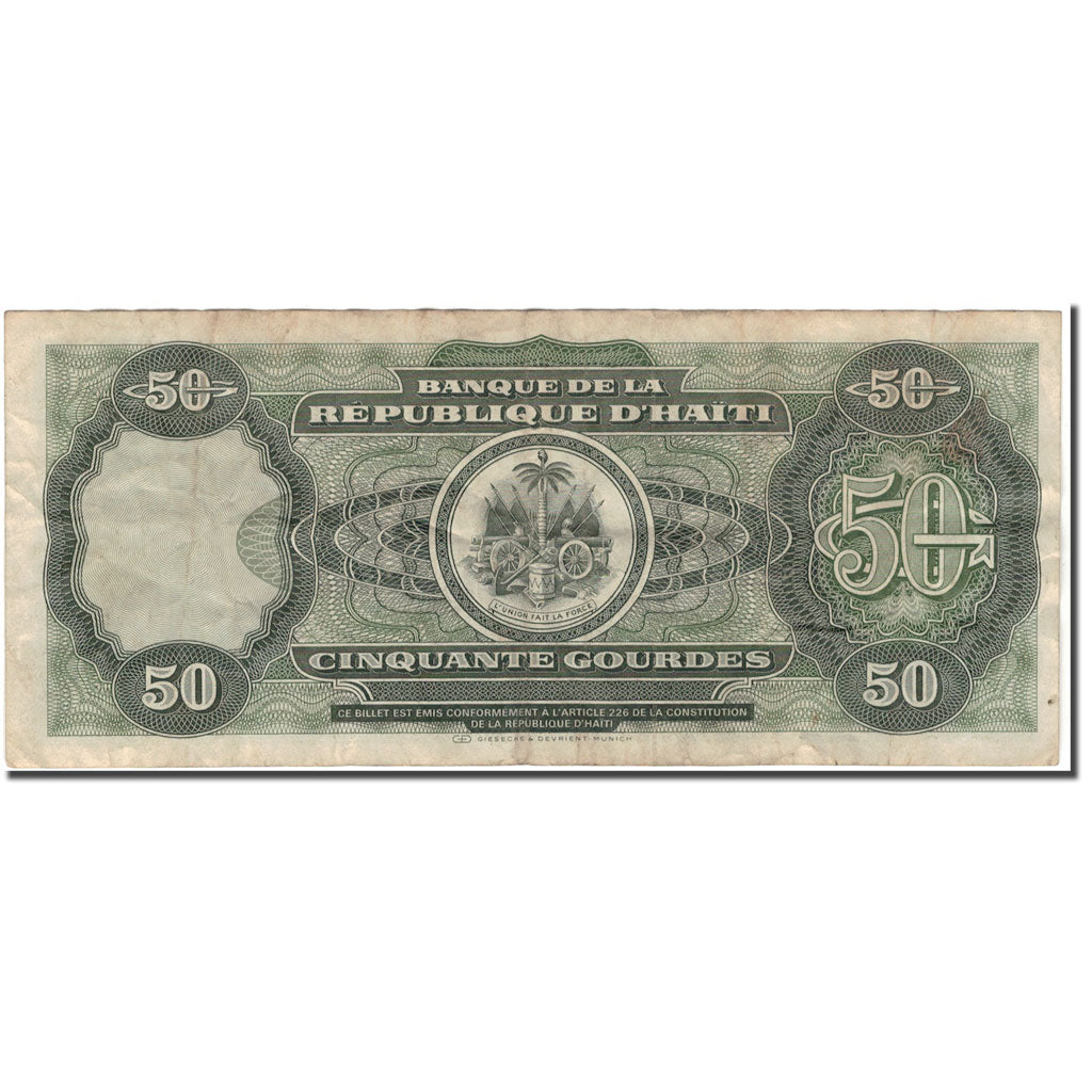 Banknote, Haiti, 50 Gourdes, 1991, KM:257a, VF(20-25)