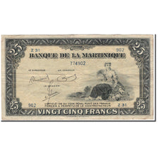 Martinique, 25 Francs, VF(30-35), KM:17