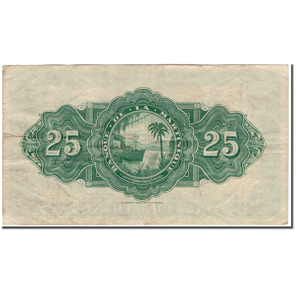 Martinique, 25 Francs, VF(30-35), KM:17