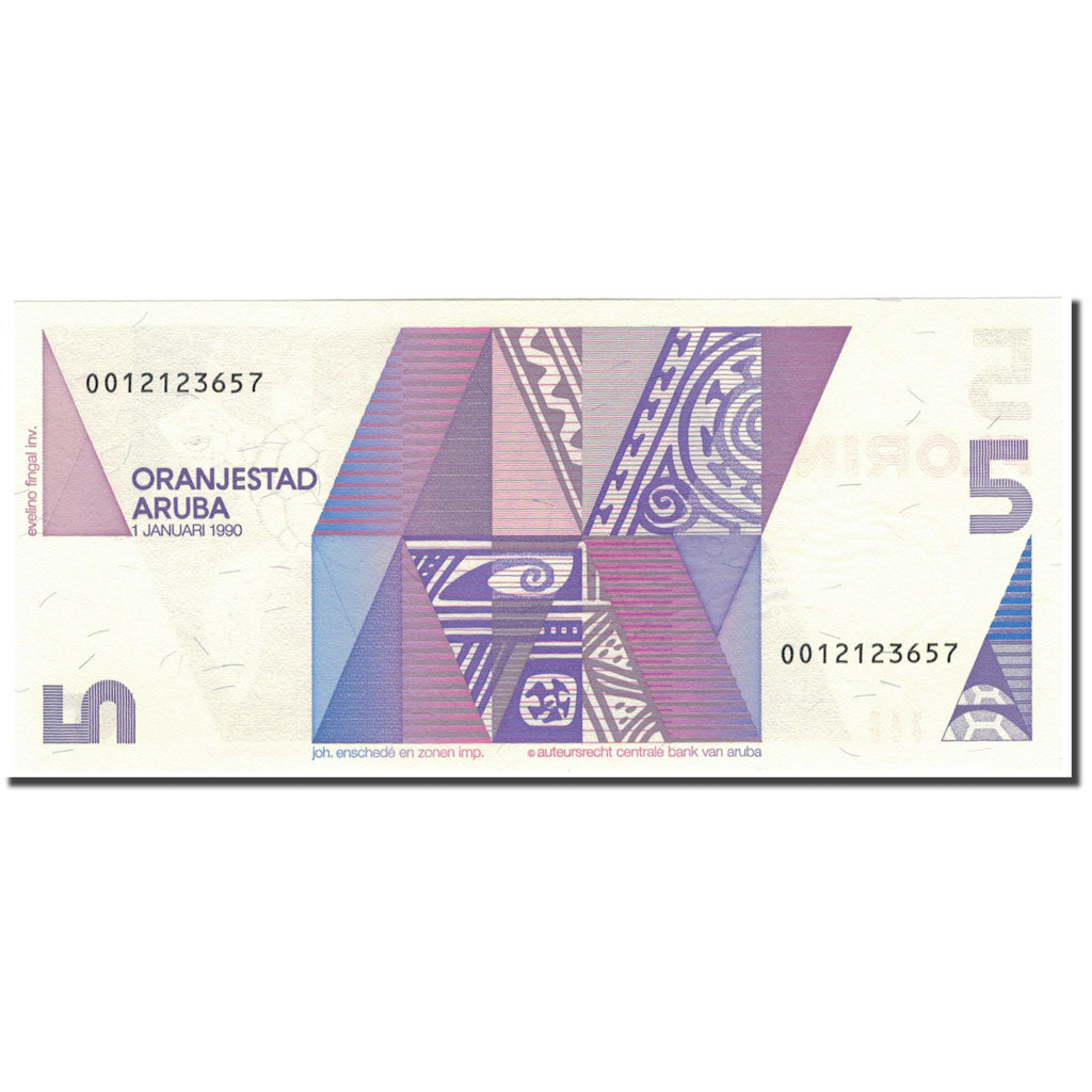 Biljet, Aruba, 5 Florin, 1990-01-01, KM:6, NIEUW