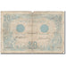 France, 20 Francs, 20 F 1905-1913 ''Bleu'', 1912-07-29, VG(8-10), Fayette:10.2