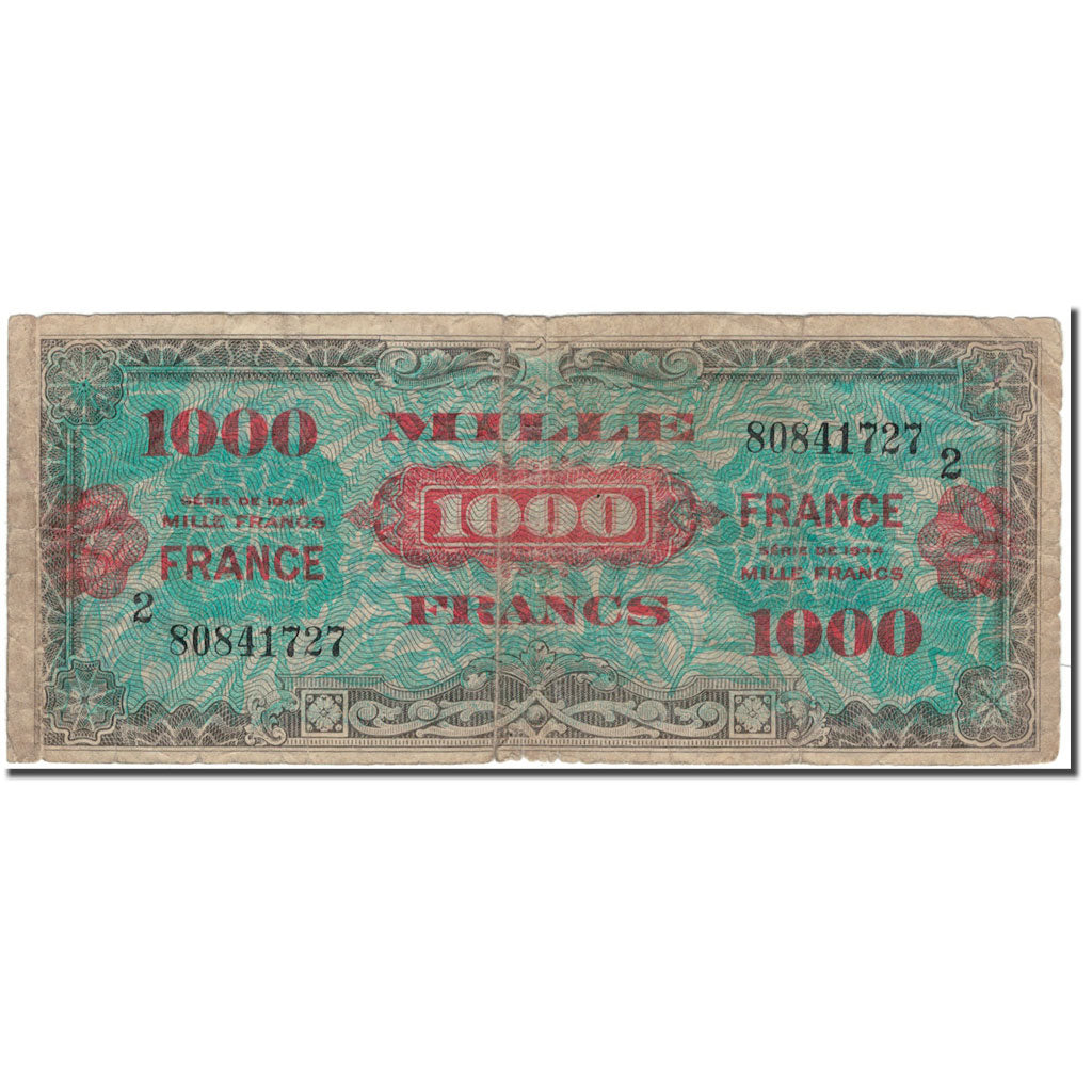 Francia, 1000 Francs, 1944 Flag/France, 1944, B, Fayette:VF 27.2, KM:125b