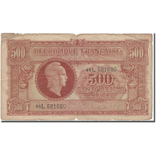 France, 500 Francs, 1943-1945 Marianne, 1944, B, Fayette:VF 11.1, KM:106