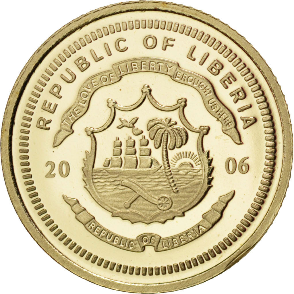 Liberia, 10 Dollars, 2006, MS(65-70), Gold, 0.50
