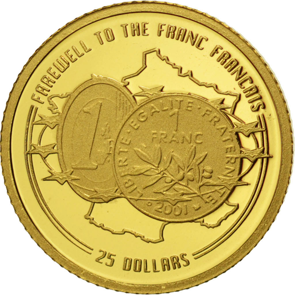 Liberia, 25 Dollars, 2002, MS(65-70), Gold, 0.73