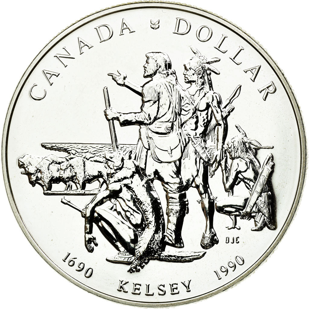 Coin, Canada, Elizabeth II, Dollar, 1990, Ottawa, MS(65-70), Silver, KM:170