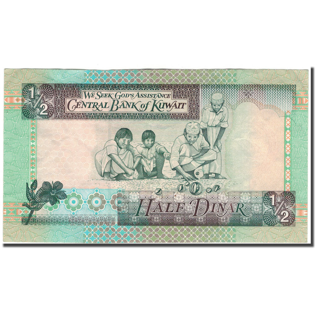 Banknote, Kuwait, 1/2 Dinar, KM:24a, AU(50-53)