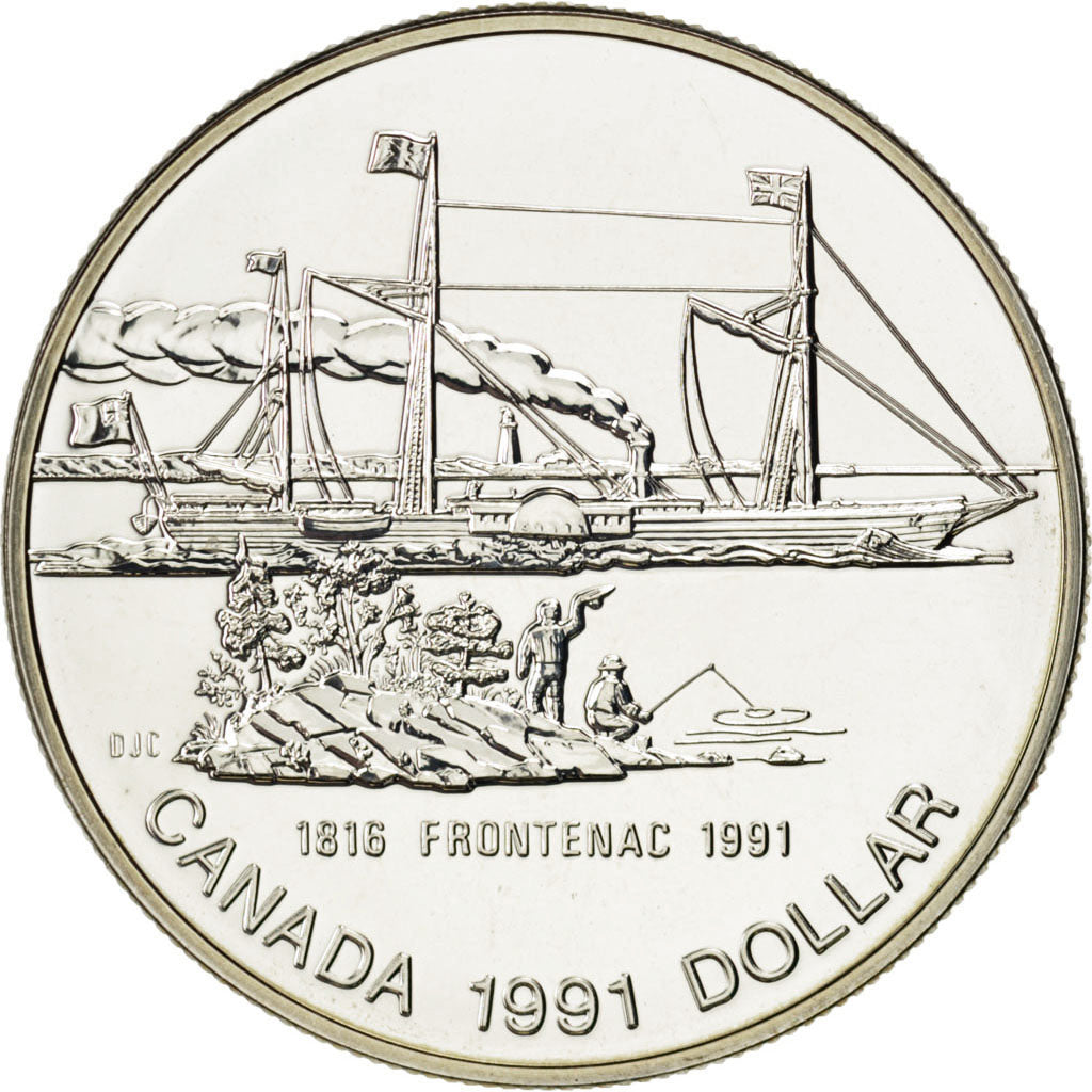 CANADA, Dollar, 1991, Royal Canadian Mint, KM #179, MS(65-70), Silver, 36, 23.58