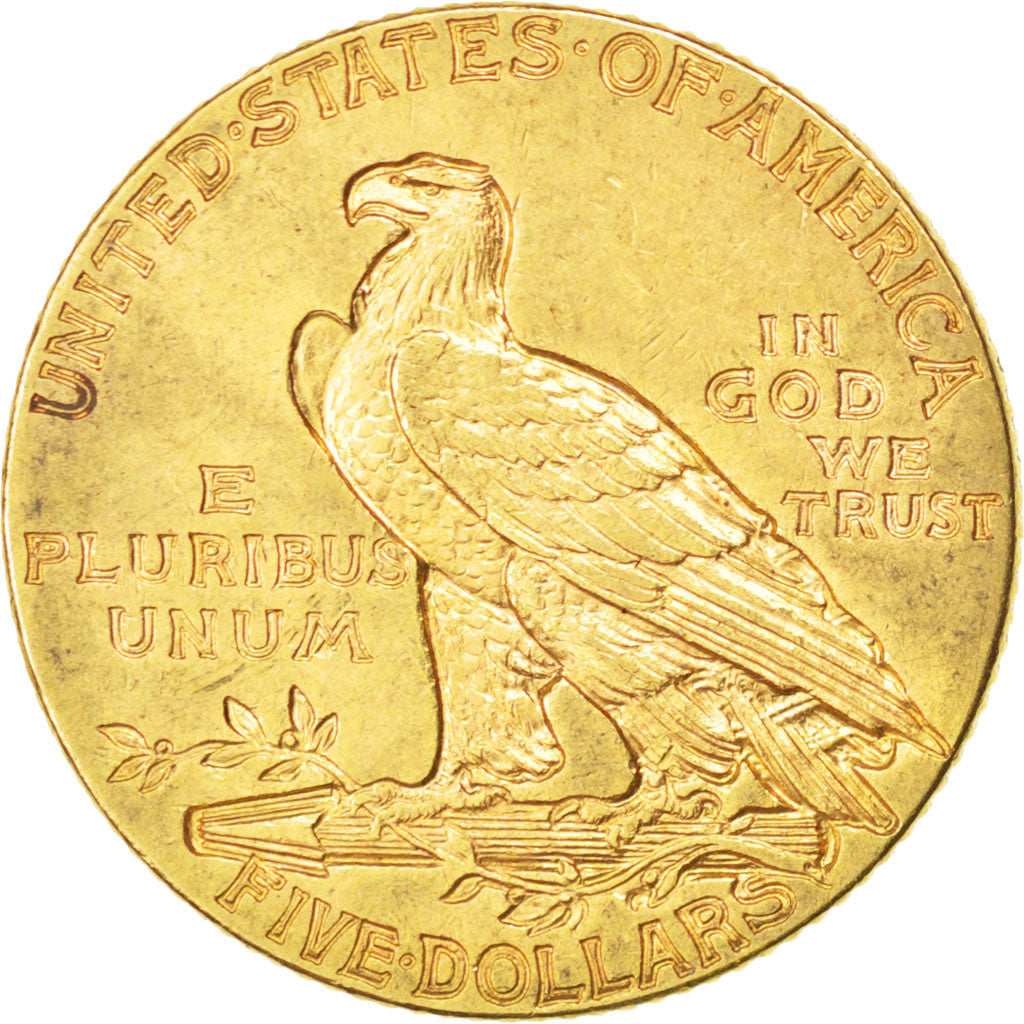 UNITED STATES, Indian Head, $5, Half Eagle, 1913, U.S. Mint, KM #129,...