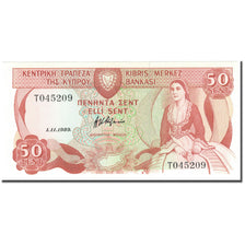 Billet, Chypre, 50 Cents, 1989-11-1, KM:52, NEUF