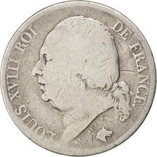 FRANCE, Louis XVIII, 2 Francs, 1824, Paris, KM #710.1, VG(8-10), Silver,...