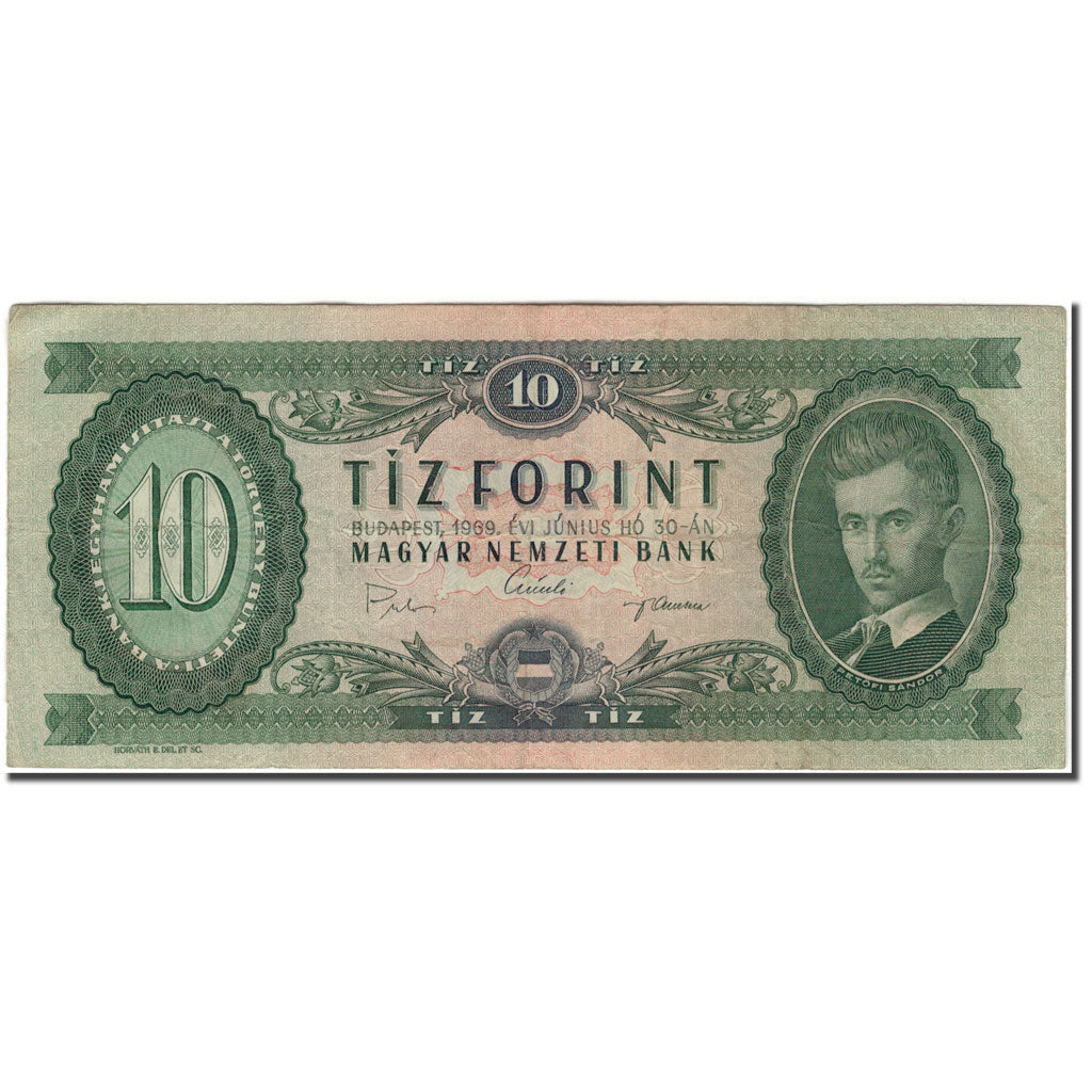 Banknote, Hungary, 10 Forint, 1969-06-30, KM:168d, VF(30-35)