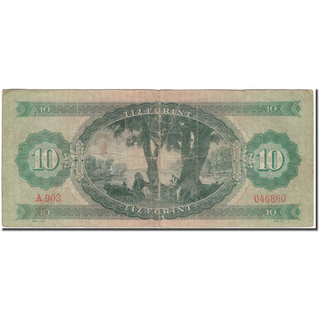 Banknote, Hungary, 10 Forint, 1969-06-30, KM:168d, F(12-15)