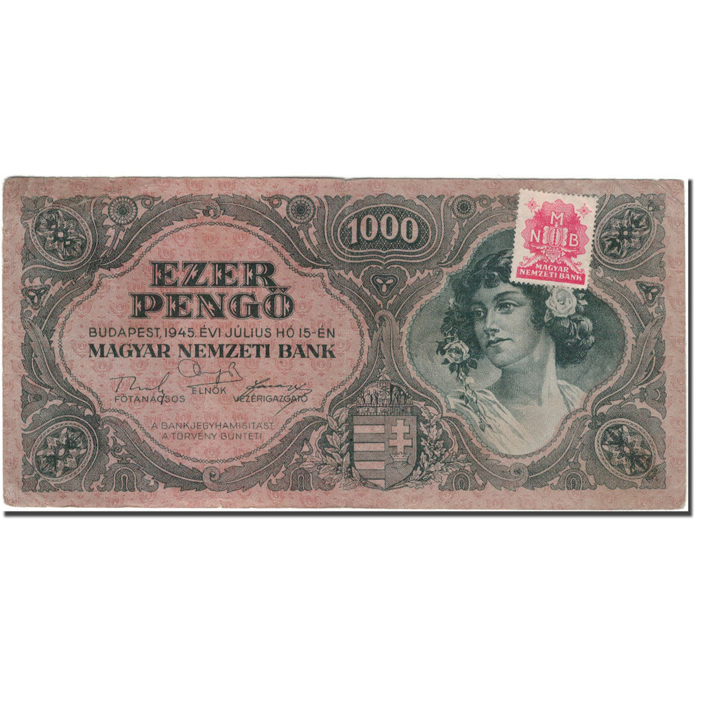 Banknote, Hungary, 1000 Pengö, 1945-07-15, KM:118b, EF(40-45)