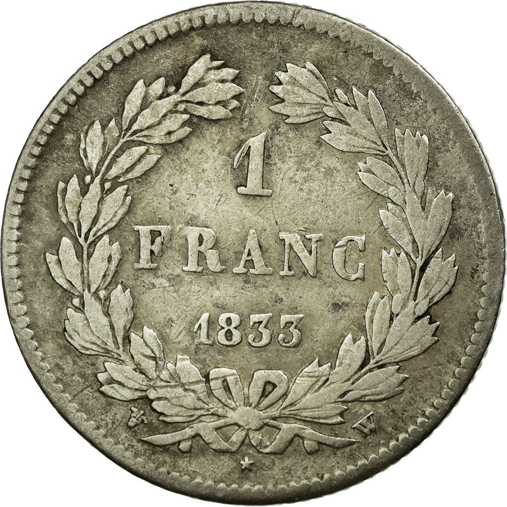 Monnaie, France, Louis-Philippe, Franc, 1833, Paris, TB+, Argent, KM:748.1