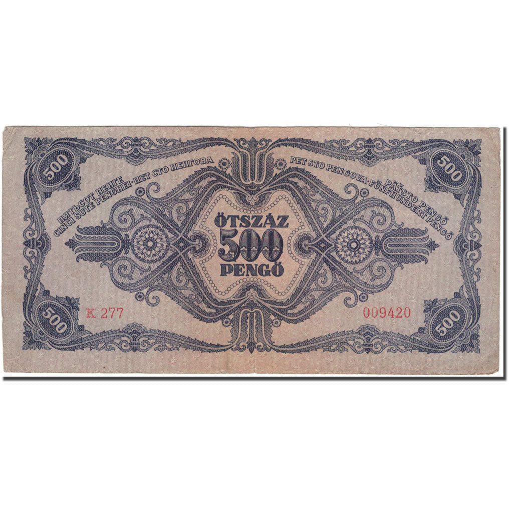 Banknot, Węgry, 500 Pengö, 1945-05-15, KM:117a, EF(40-45)
