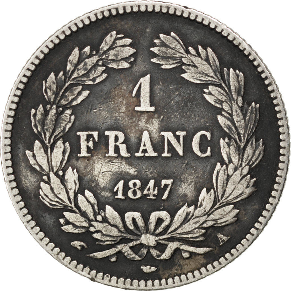 Moneta, Francia, Louis-Philippe, Franc, 1847, Paris, MB+, Argento, KM:748.1