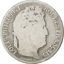 FRANCE, 1 Franc, 1844, Lille, KM #748.13, VG(8-10), Silver, Gadoury #453, 4.63