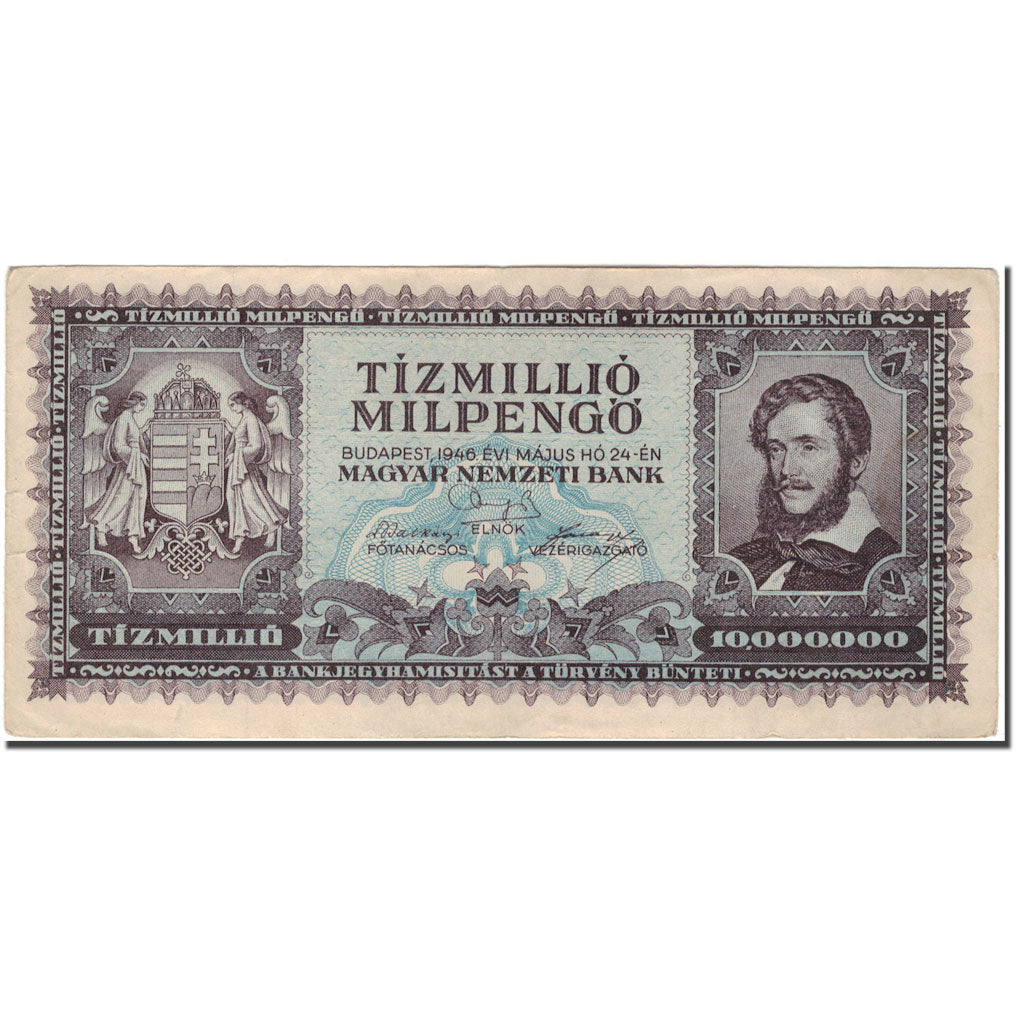 Banknote, Hungary, 10 Million Milpengö, 1946-05-24, KM:129, EF(40-45)